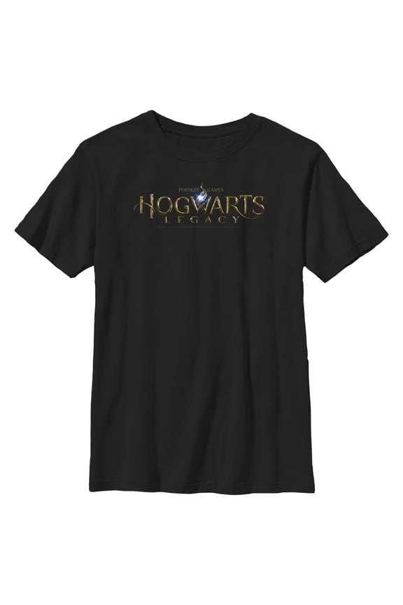 Boy's Hogwarts Legacy Official Logo Graphic Tee Black X Small