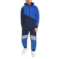 thumbnail image 1 of Boy's Hooded Active Running Casual Jogging Kids Toddler Tracksuit 2 Pcs Set (Royal/Navy, 10), 1 of 2