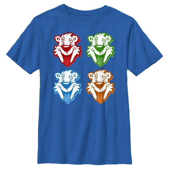 Boy's ICEE Bear Colorful Faces Graphic Tee Royal Blue X Large