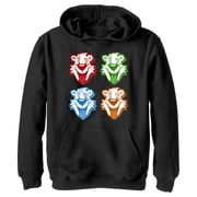 Boys ICEE Bear Colorful Faces Pull Over Hoodie Black Small