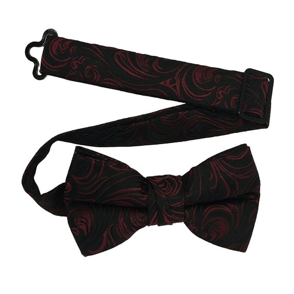 Boy’s Imperial Burgundy Formal Satin Pre-Tied Bow Tie in a Variety of Colors by Spencer J’s Signature Satin Collection