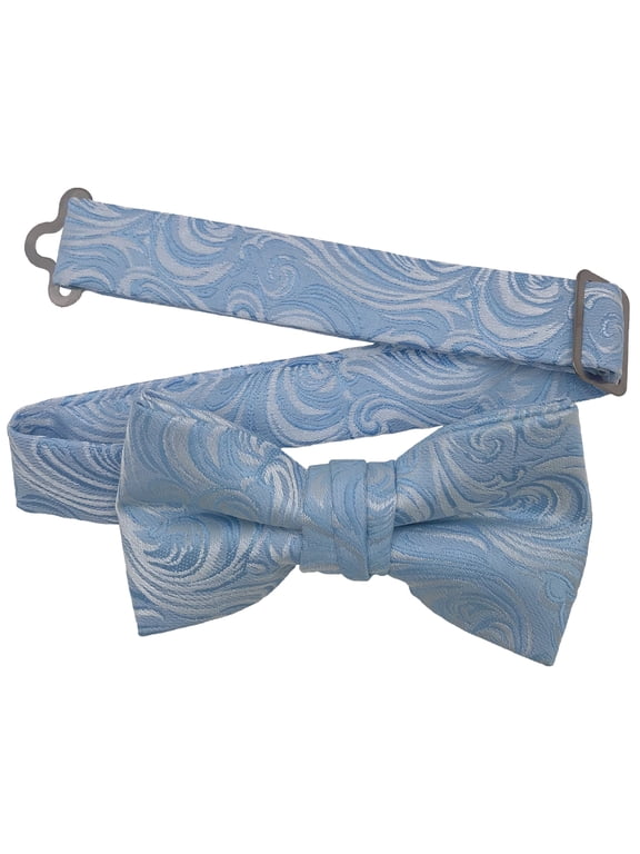 Boy’s Imperial Dusty Blue Formal Satin Pre-Tied Bow Tie by Spencer J’s Signature Satin Collection