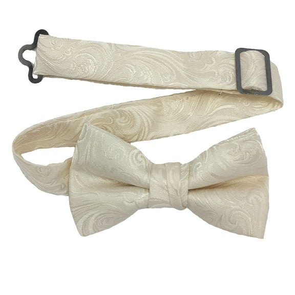 Boy’s Imperial Ivory Formal Satin Pre-Tied Bow Tie in a Variety of Colors by Spencer J’s Signature Satin Collection