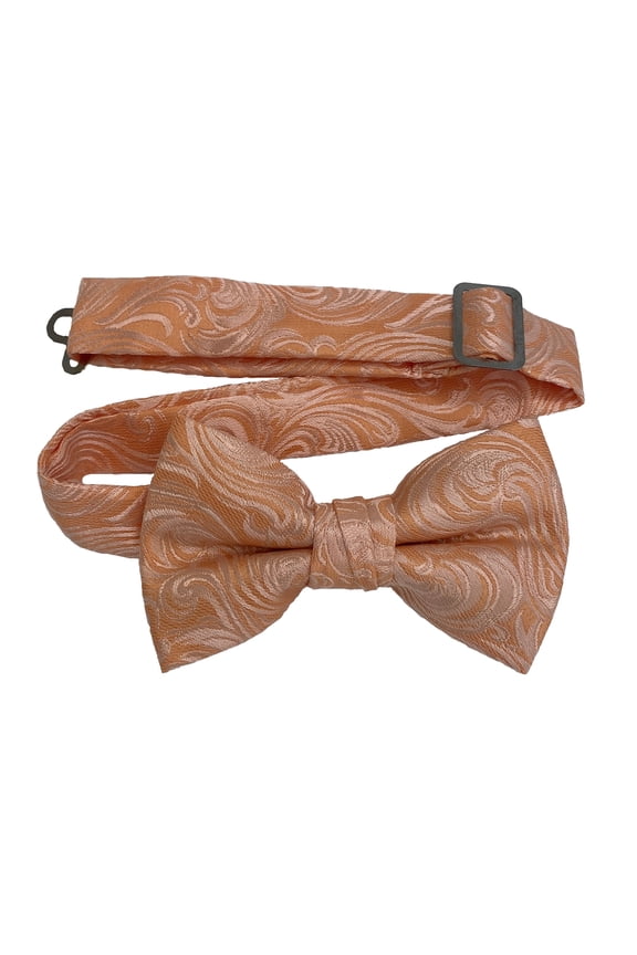 Boy’s Imperial Peach Formal Satin Pre-Tied Bow Tie by Spencer J’s Signature Satin Collection