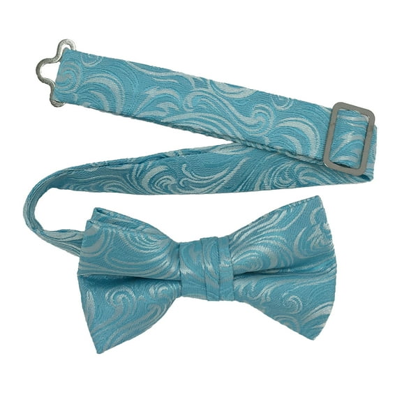 Boy’s Imperial Pool Blue Formal Satin Pre-Tied Bow Tie in a Variety of Colors by Spencer J’s Signature Satin Collection