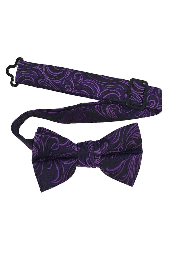 Boy’s Imperial Purple Formal Satin Pre-Tied Bow Tie in a Variety of Colors by Spencer J’s Signature Satin Collection