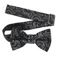 thumbnail image 1 of Boy’s Imperial Silver Black Formal Satin Pre-Tied Bow Tie by Spencer J’s Signature Satin Collection, 1 of 4