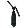 thumbnail image 1 of Boy’s Imperial Silver Black Formal Satin Pre-Tied Neck Tie in a Variety of Colors by Spencer J’s Signature Satin Collection, 1 of 5