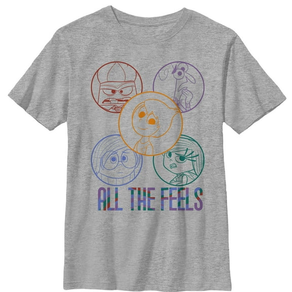 Boy's Inside Out All the Feels  Graphic Tee Athletic Heather Small