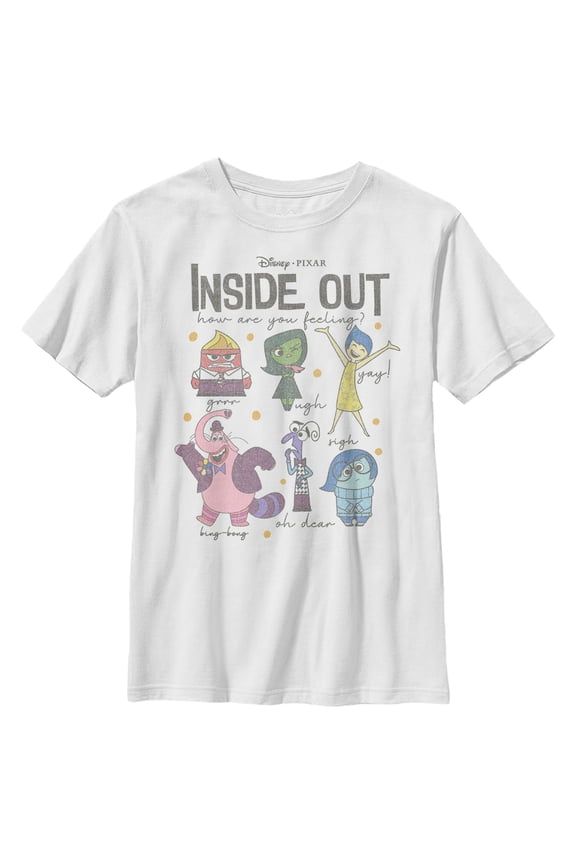 Boy's Inside Out How Are You Feeling Exclamations Distressed Graphic T-Shirt