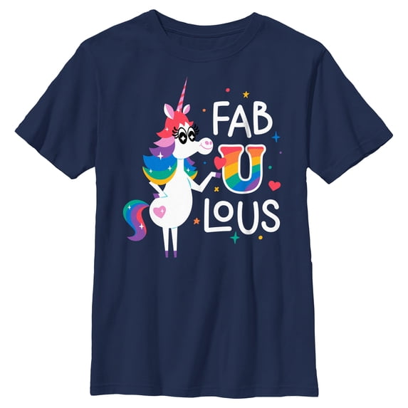 Boy's Inside Out Rainbow Unicorn Fab U Lous Graphic T-Shirt
