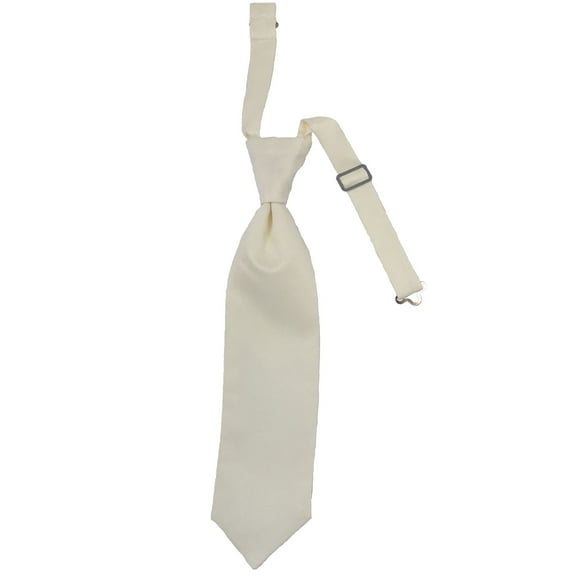 Boy’s Ivory Formal Satin Pre-Tied Neck Tie in a Variety of Colors by Spencer J’s Signature Satin Collection