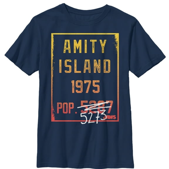 Boy's Jaws Amity Island Population  Graphic T-Shirt