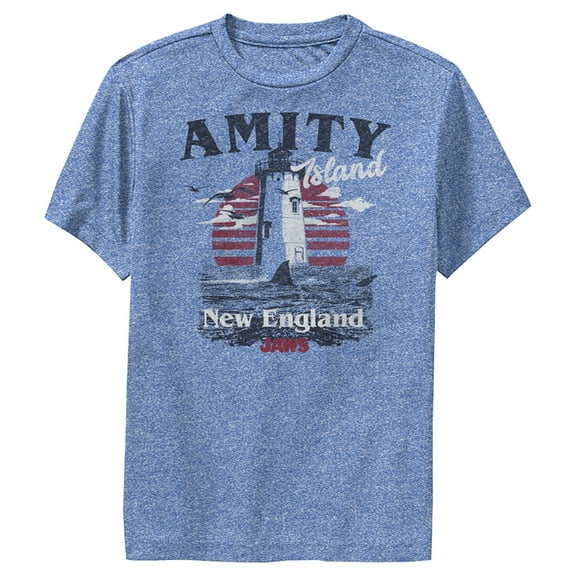Boy's Jaws Amity Island Tourist Lighthouse  Performance Graphic T-Shirt