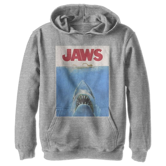 Boy's Jaws Retro Distressed Poster  Pull Over Hoodie