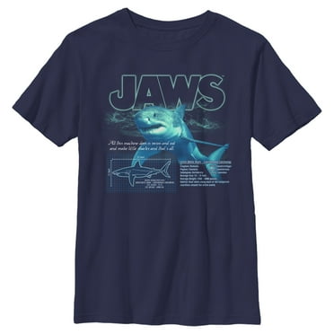 Boy's Jaws Shark Blueprint  Graphic T-Shirt