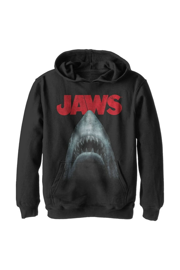 Boy's Jaws Shark Teeth Poster Pull Over Hoodie