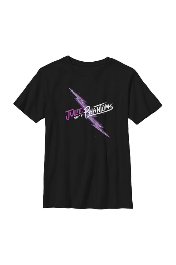 Boy's Julie and the Phantoms Lightning Bolt Logo Graphic Tee Black Medium