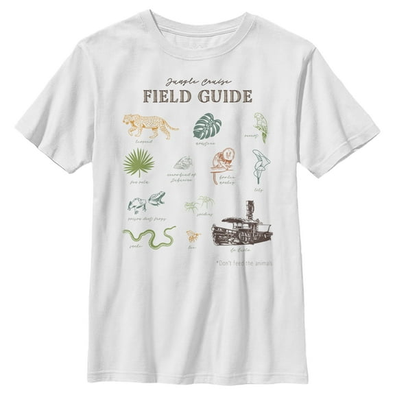 Boy's Jungle Cruise Field Guide  Graphic Tee White Small