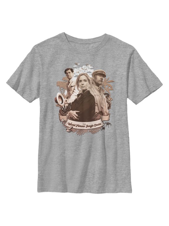 Boy's Jungle Cruise Retro Cast Photo Graphic Tee Athletic Heather X Large