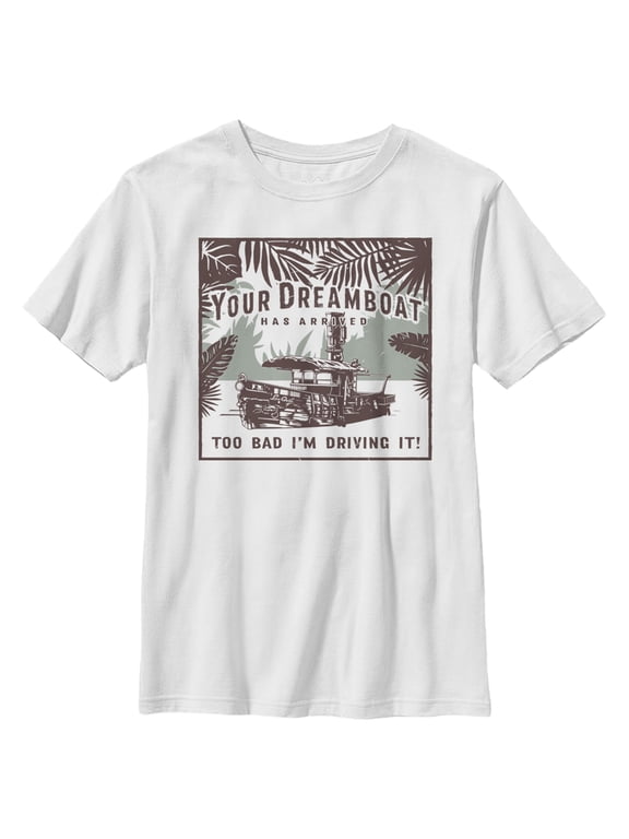 Boy's Jungle Cruise Your Dreamboat Has Arrived Graphic Tee White X Large