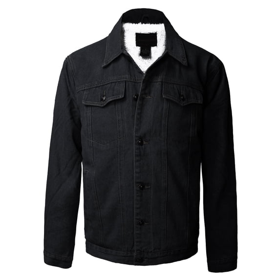 Boy's Junior's Button Up Denim Fur Lined Trucker Sherpa Jean Jacket