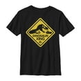 thumbnail image 1 of Boy's Jurassic Park Dinosaur Crossing Sign  Graphic Tee Black Medium, 1 of 4