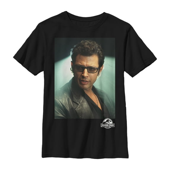 Boy's Jurassic Park Dr. Malcolm Hero Portrait Graphic Tee Black Large