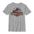 thumbnail image 1 of Boy's Jurassic Park Logo Sunset  Graphic Tee Athletic Heather Large, 1 of 4
