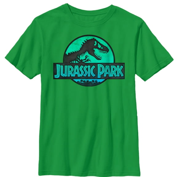 Boy's Jurassic Park Ocean Ripple Logo Graphic Tee Kelly Green Medium