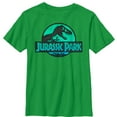 thumbnail image 1 of Boy's Jurassic Park Ocean Ripple Logo Graphic Tee Kelly Green X Small, 1 of 3