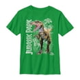 thumbnail image 1 of Boy's Jurassic Park Raptor Dino Shadows Graphic Tee Kelly Green Large, 1 of 3