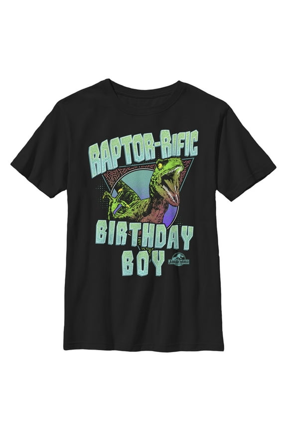 Boy's Jurassic Park Raptor-rific Birthday Graphic Tee Black X Small