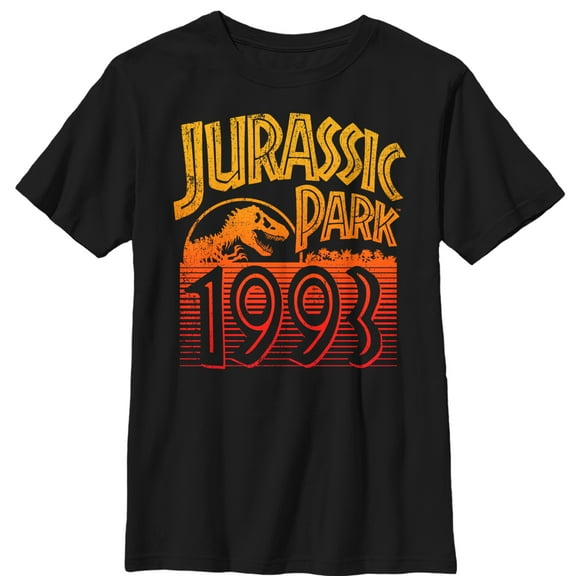 Boy's Jurassic Park Retro 1993  Graphic Tee Black X Small