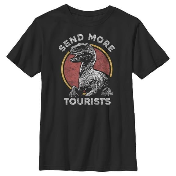 Boy's Jurassic Park Send Me More Tourists Graphic Tee Black Large