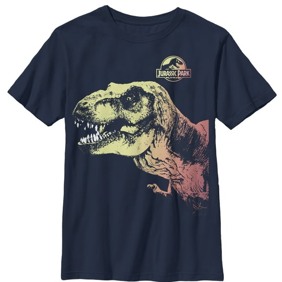 Boy's Jurassic Park Sneaky T. Rex  Graphic Tee Navy Blue Large