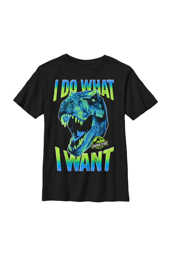 Boy's Jurassic Park T. Rex Do What I Want  Graphic Tee Black X Small