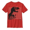 thumbnail image 1 of Boy's Jurassic Park T. Rex Fence  Graphic Tee Red X Small, 1 of 3
