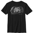 thumbnail image 1 of Boy's Jurassic Park T. Rex In Rearview Mirror, Objects Are Closer Graphic Tee Black Large, 1 of 4