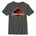 thumbnail image 1 of Boy's Jurassic Park T Rex Logo Graphic Tee Charcoal Heather Medium, 1 of 5