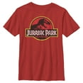 thumbnail image 1 of Boy's Jurassic Park T Rex Logo Graphic Tee Red Small, 1 of 4