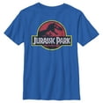 thumbnail image 1 of Boy's Jurassic Park T Rex Logo Graphic Tee Royal Blue Medium, 1 of 5
