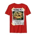 thumbnail image 1 of Boy's Jurassic Park T. Rex Missing Pet  Graphic Tee Red Small, 1 of 4