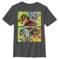 thumbnail image 1 of Boy's Jurassic Park T. Rex and Velociraptor Graphic Tee Charcoal Heather Medium, 1 of 5