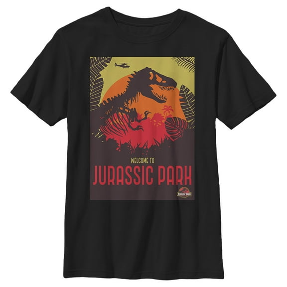 Boy's Jurassic Park T. rex Poster Graphic Tee Black X Large