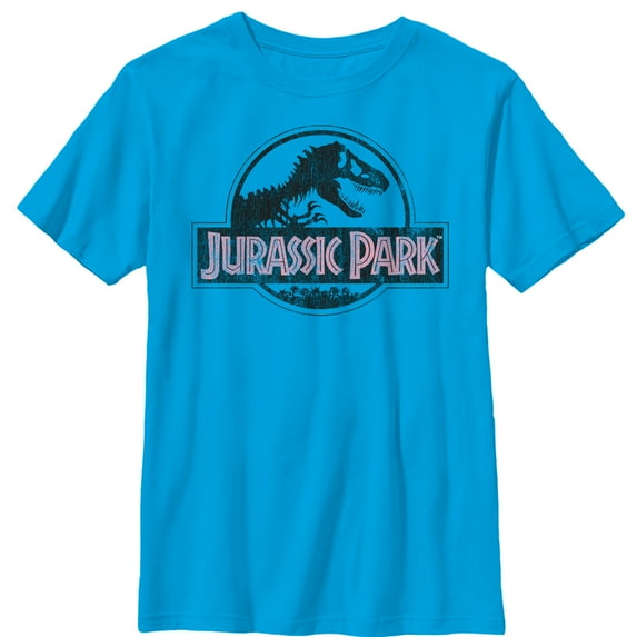 Boy's Jurassic Park Vintage Logo Graphic Tee Turquoise X Small