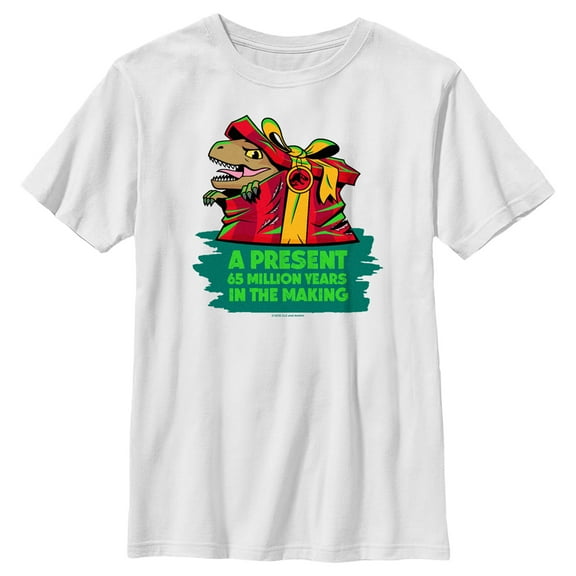 Boy's Jurassic World A Present Long in the Making  Graphic Tee White X Small