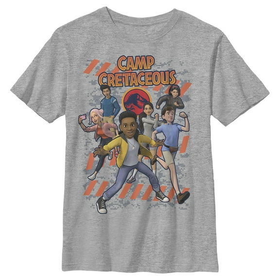 Boy's Jurassic World: Camp Cretaceous Camping Friends Graphic Tee Athletic Heather Small