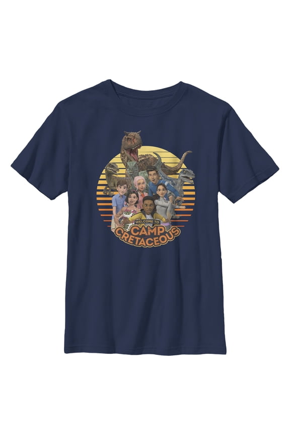 Boy's Jurassic World: Camp Cretaceous Welcome Squad Graphic Tee Navy Blue Heather Large