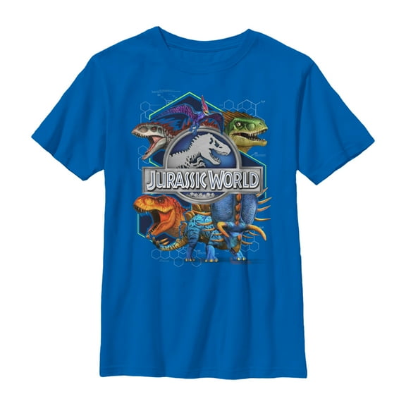 Boy's Jurassic World Dino DNA Sequence Graphic Tee Royal Blue Large